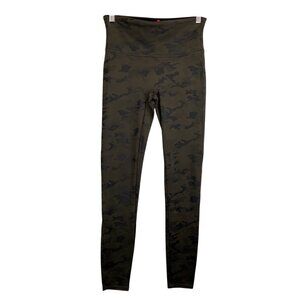 Spanx‎ Faux Leather Leggings Size Medium Camo Matte High-Waist Stretch